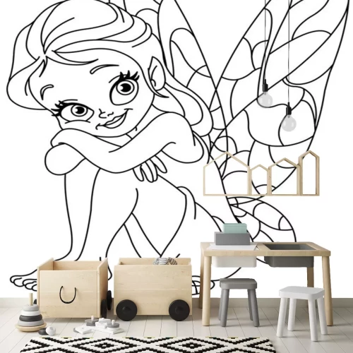 Sticker Skizziert zauberhafte Fee