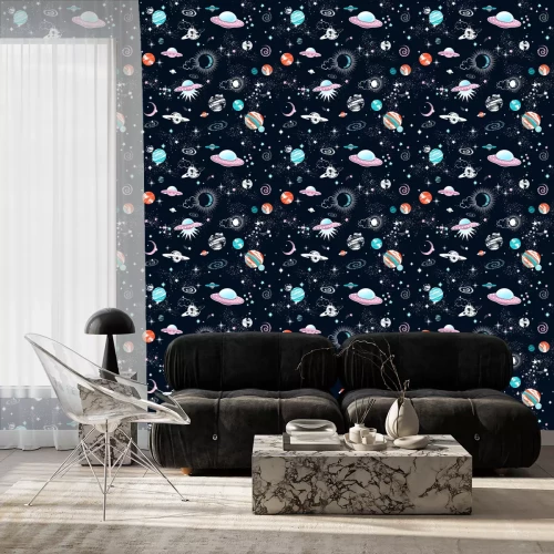 Tapete Nahtloser Musterdruck der Galaxie contillation