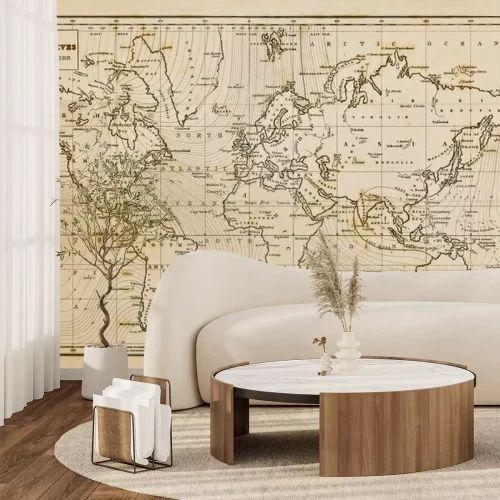 Fototapete Alte Weltkarte auf Papier