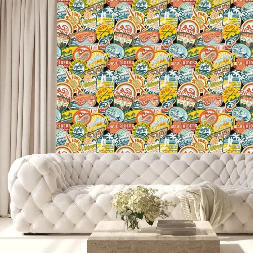 Tapete California Vintage Aufkleber nahtlose Muster