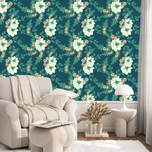 Tapete Abstraktes Eleganzmuster mit Blumenhintergrund.