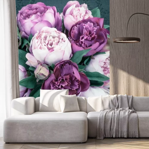 Fototapete Ein Strauß Pfingstrosen in Lilatönen