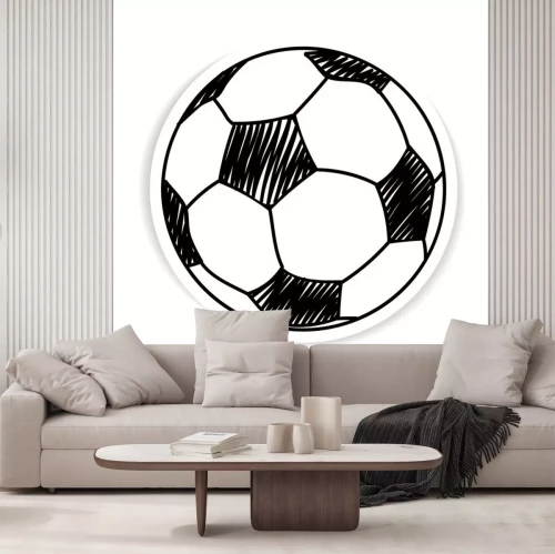 Sticker Fußball Illustration, die eine Handzeichnung imitiert