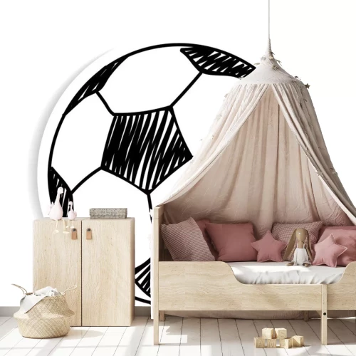 Sticker Fußball Illustration, die eine Handzeichnung imitiert