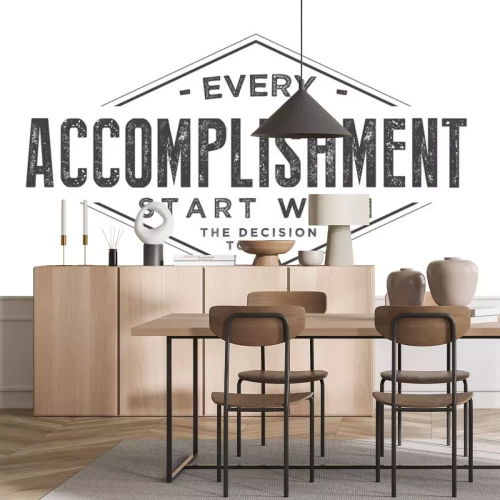 Sticker Jede Leistung beginnt mit der Entscheidung zu versuchen.