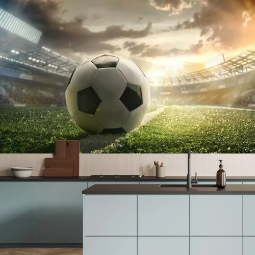 Fototapete Ball auf der weißen Linie