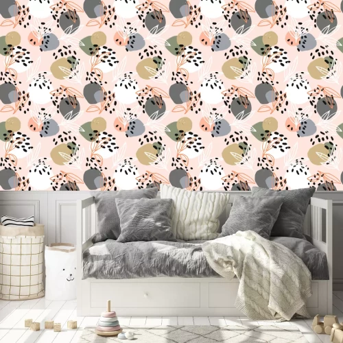 Tapete Skandinavisches modernes Design mit Blumen