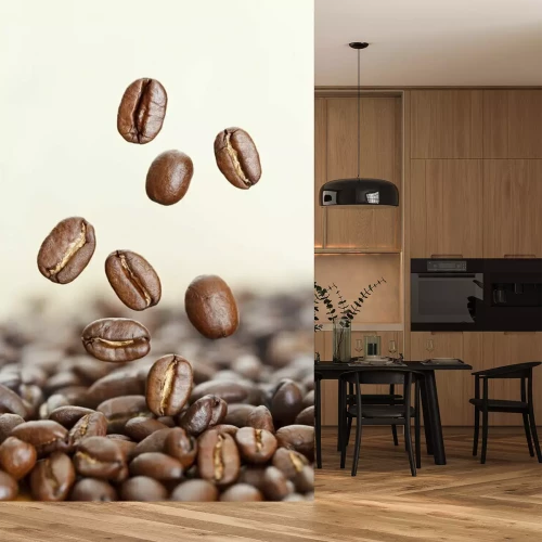 Fototapete Kaffeebohnen fallend