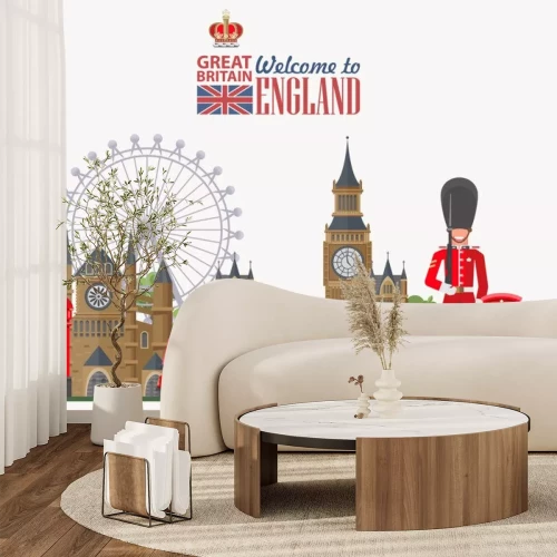 Sticker England Reise Vektor-Illustration. Urlaub in Großbritannien. Großbritannien Hintergrund. Reise nach Großbritannien.