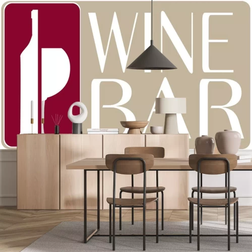 Sticker logo Weinbar Weinglas und Flasche