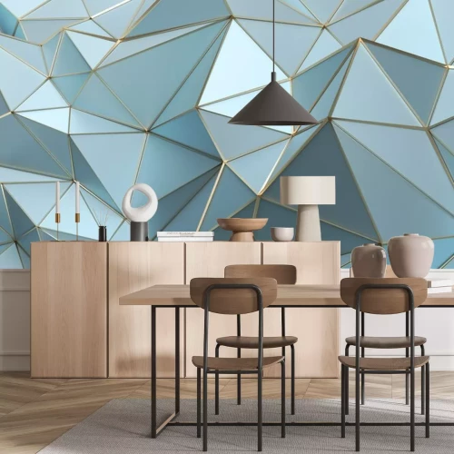 Sticker 3d blaue Oberfläche in Glamour-Ästhetik