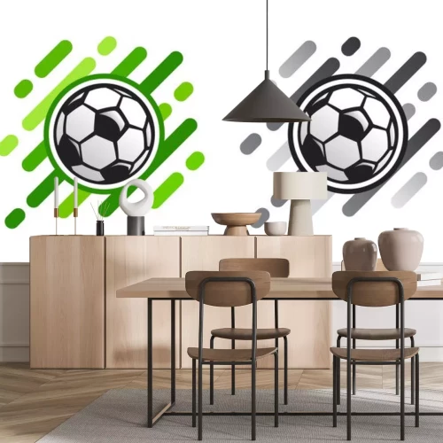 Sticker Zwei Fußballgrafiken in verschiedenen Farben