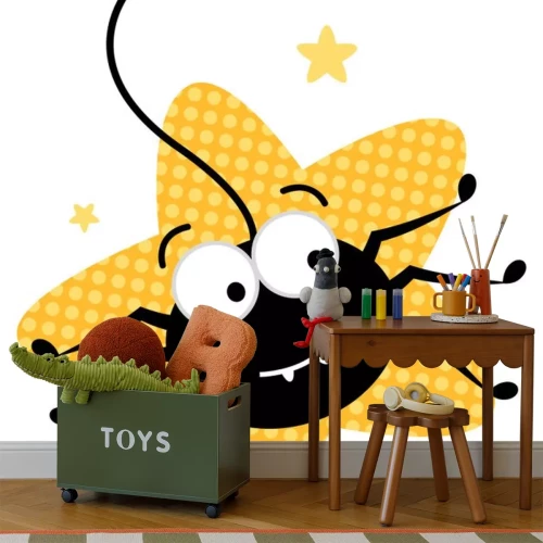 Sticker Nette verrückte Spinne in Sternform, isoliert auf weiss