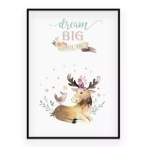 Poster Elch in einer Boho-Zeichnung