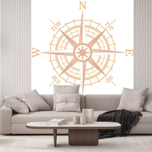 Sticker Vektor-Illustration der braunen Segeln Kompass