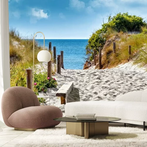 Fototapete Sandiger Abstieg zum Strand