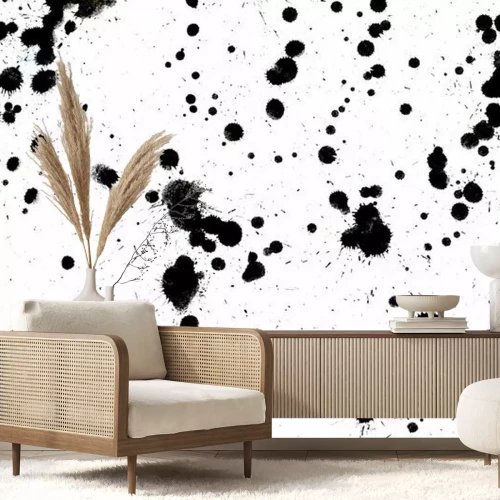 Fototapete Schwarze Flecken vor weißem Hintergrund
