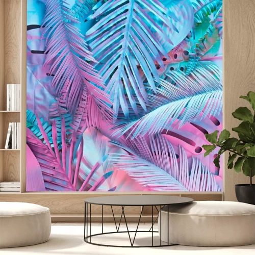 Fototapete Tropische Neon-Palmen