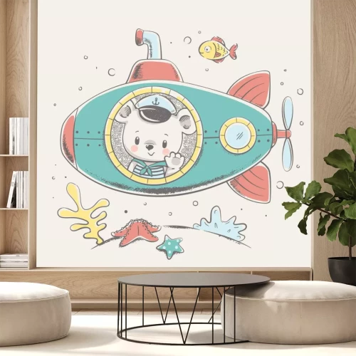 Sticker Kleines Bärchen in einem U-Boot