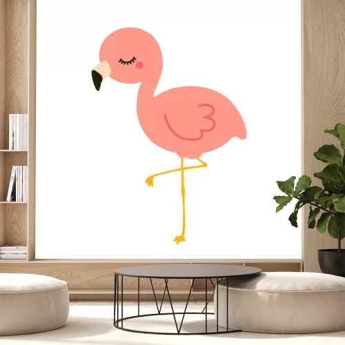 Sticker Kleiner pastellfarbener Flamingo