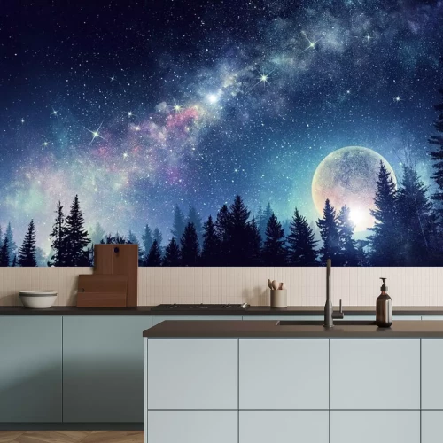 Fototapete Vollmond am Sternenhimmel