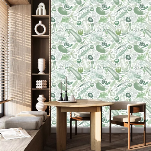 Tapete Gemüse in Grüntönen