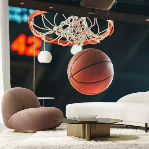 Fototapete Basketball 3D Ball im Flug
