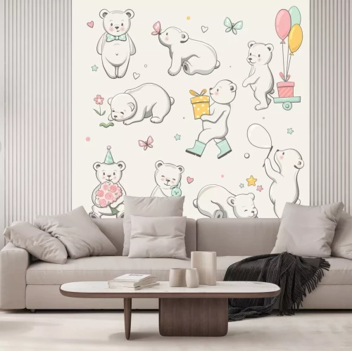 Sticker Kinder-Illustration mit Bärchen