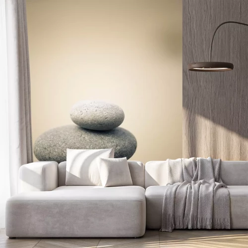 Sticker Kieselsteine ​​auf einem Felsen Hintergrund gestapelt