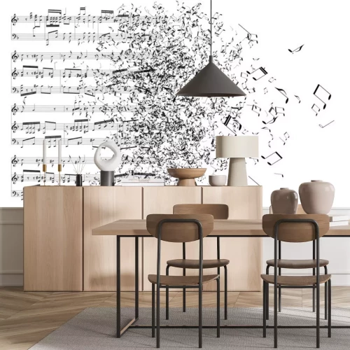 Sticker Notensysteme zerstreuen sich in einzelne Noten