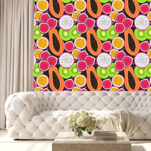 Tapete Querschnitte tropischer Früchte