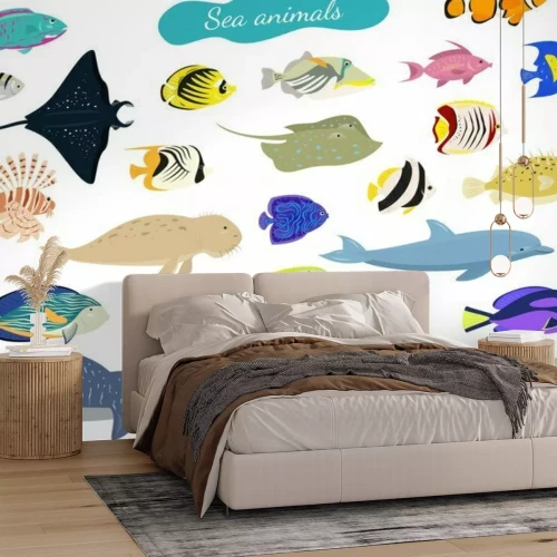 Sticker Fische Ozean bunte Meeresbewohner