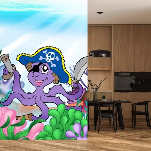 Sticker Pirate Kraken unter Wasser