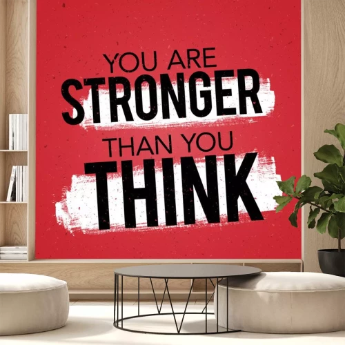 Sticker Vektor-Illustration Typografie-Banner-Design-Konzept Sie sind stärker als Sie denken. Inspirierende Motivation Zitat Vorlage.
