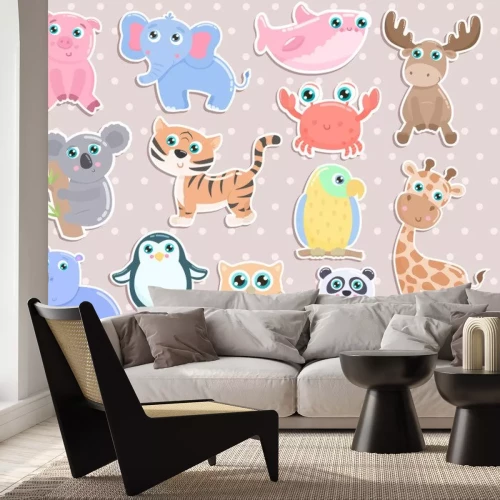 Sticker Niedlicher Tieraufklebersatz