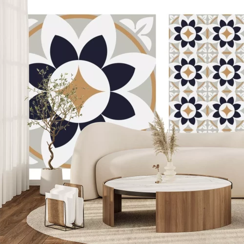 Sticker antikes nahtloses Design der Weinlesefliesenmuster in der Vektorillustration