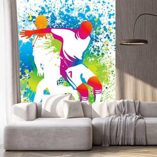 Fototapete Bunte Spielersilhouetten