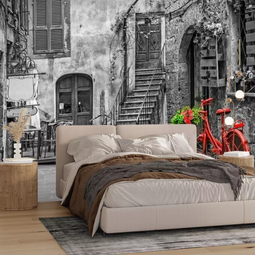 Fototapete Schöne Gasse in Toskana, alte Stadt, Italien