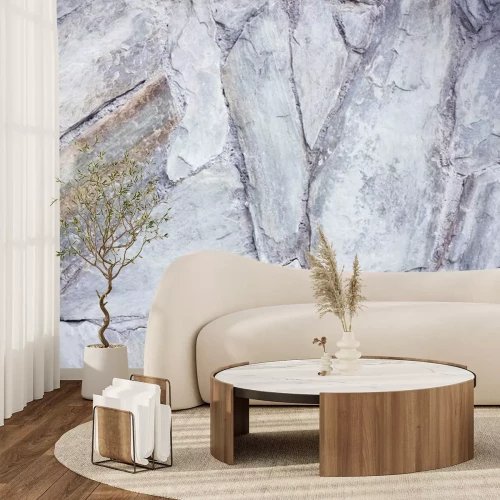 Fototapete Graue lila Steinbrückenwand-Felsenhintergrundbeschaffenheit