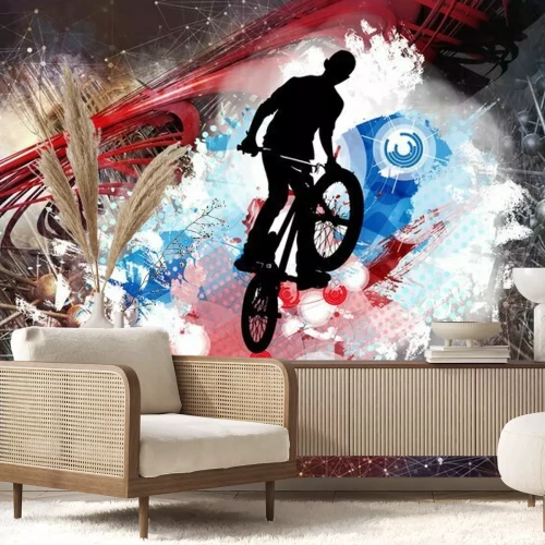 Sticker Illustration von Fahrradjumper