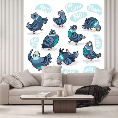 Sticker Comic-Vögel für Kinder