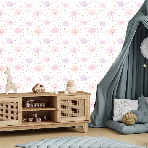 Tapete Fröhliche Regenwolken