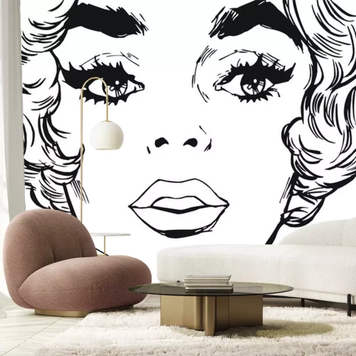 Sticker Illustration von Gesicht einer Frau