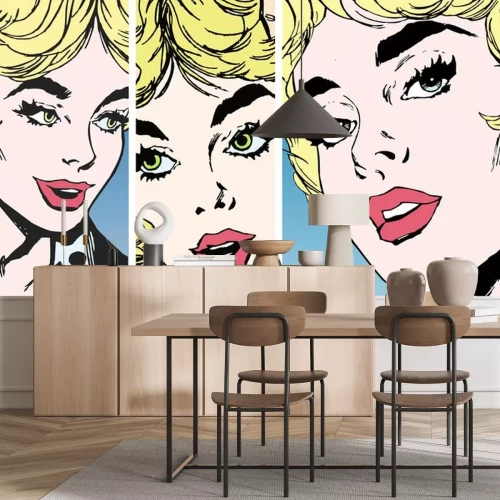 Sticker Gesicht einer jungen Frau mit schönen Augen