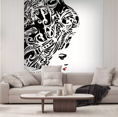 Sticker Bild Frau im Grunge-Stil