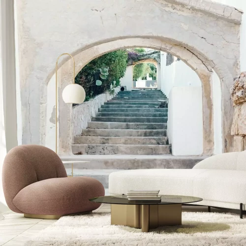 Fototapete Alte Schmutzdorf-Treppenweise