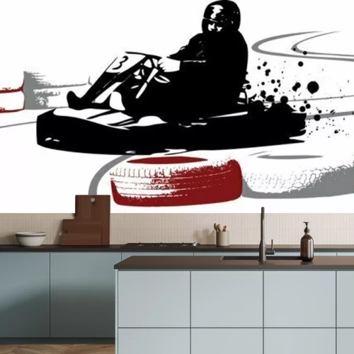 Fototapete Gokart-Fahrer