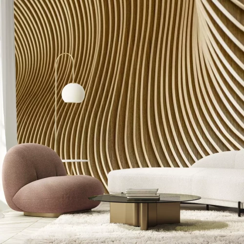 Fototapete Holzteiler in 3D