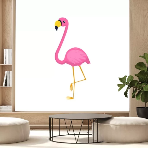 Sticker Pink Flamingo auf weißem Hintergrund
