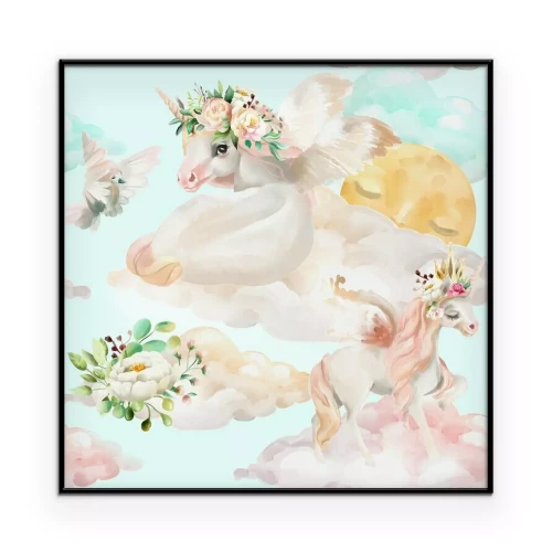 Poster Einhörner in den Wolken